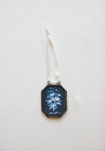 Load image into Gallery viewer, Blue and White Bouquet Vintage Locket Ornament
