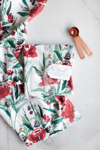 Holiday Floral Tea Towel