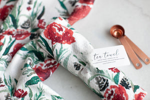 Holiday Floral Tea Towel