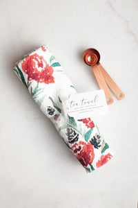 Holiday Floral Tea Towel