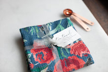Load image into Gallery viewer, Holiday Floral Tea Towel - Navy
