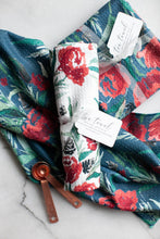 Load image into Gallery viewer, Holiday Floral Tea Towel - Navy
