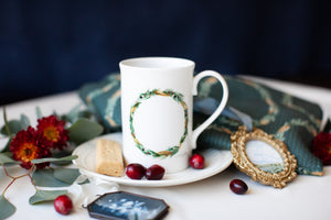 Holiday Wreath Tea Towel - Evergreen