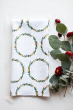 Load image into Gallery viewer, Holiday Wreath Tea Towel

