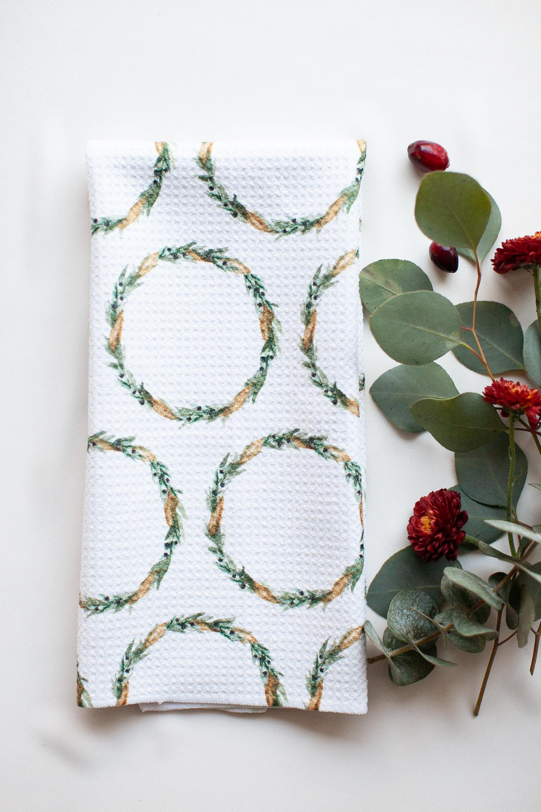 Holiday Wreath Tea Towel