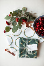 Load image into Gallery viewer, Holiday Wreath Tea Towel - Evergreen
