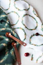 Load image into Gallery viewer, Holiday Wreath Tea Towel
