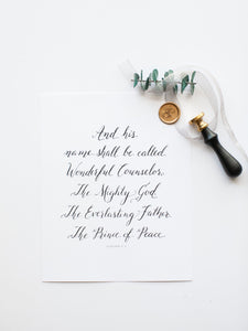 Wonderful Counselor | Christmas Print | 8x10"