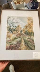 The Path, 11x14, Hand Embellished and framed - 30% commission