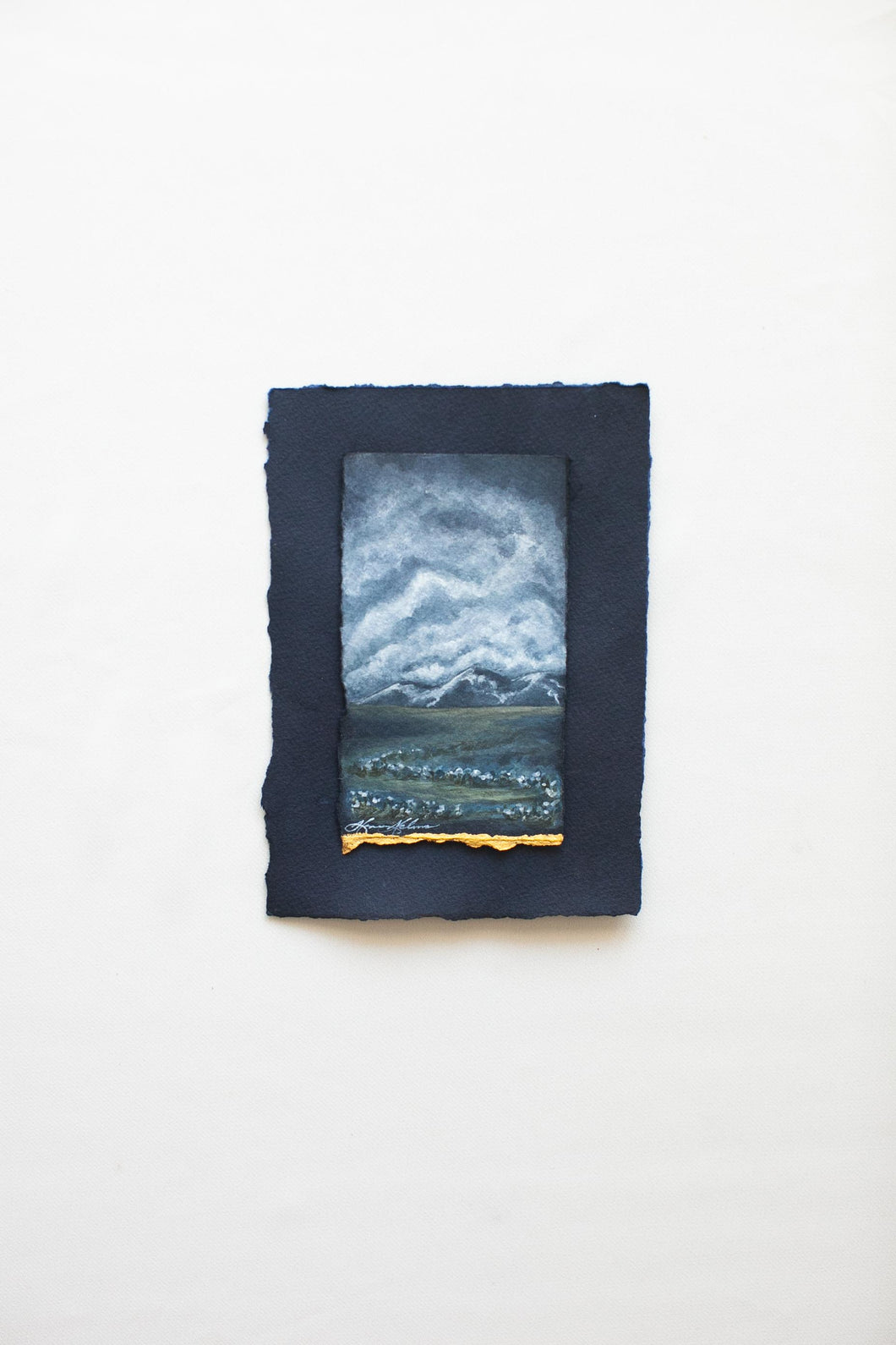 Mountains in Blue - 24k gold
