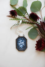 Load image into Gallery viewer, Blue and White Bouquet Vintage Locket Ornament
